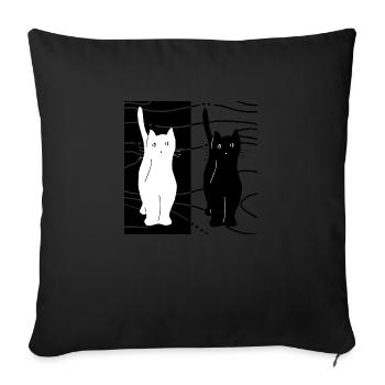Cats - Sofa pillowcase 17,3'' x 17,3'' (45 x 45 cm) - black - Front