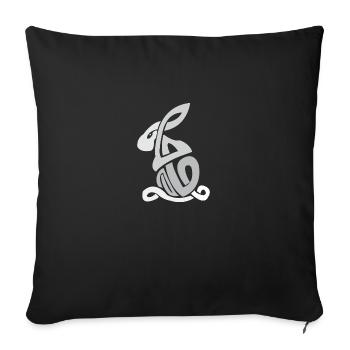 Symboles celtiques Lapin Nodule Celtique Poison - Housse de coussin décorative 45 x 45 cm - noir - Devant