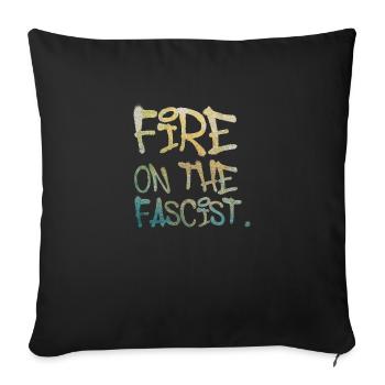 Incendie sur le fasciste - Housse de coussin décorative 45 x 45 cm - noir - Devant