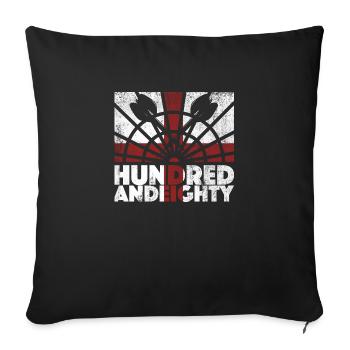 Dart Hundred and eighty 180 England Dart Arrows - Sofa pillowcase 17,3'' x 17,3'' (45 x 45 cm) - black - Front