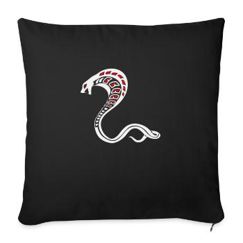 Haida Cobra Native American Tribal Tattoo Gift - Sofa pillowcase 17,3'' x 17,3'' (45 x 45 cm) - black - Front