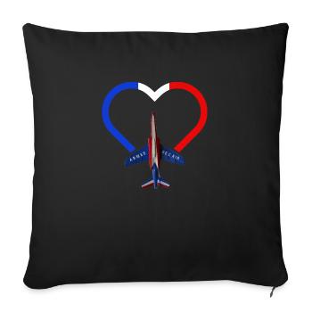 Patrouille de France meeting aérien armée de l'air - Housse de coussin décorative 45 x 45 cm - noir - Devant