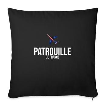 Patrouille de France meeting aérien armée de l'air - Housse de coussin décorative 45 x 45 cm - noir - Devant