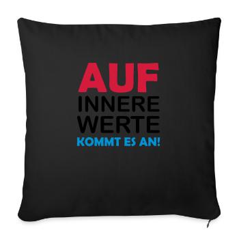 innere werte - Sofakissenbezug 45 x 45 cm - Schwarz - Vorne
