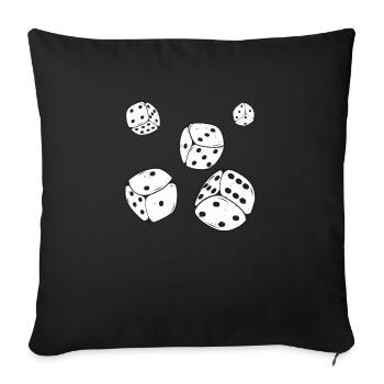 The dice are cast gift man woman player yams - Sofa pillowcase 17,3'' x 17,3'' (45 x 45 cm) - black - Front