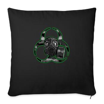 Gas mask -Toxic - Sofa pillowcase 17,3'' x 17,3'' (45 x 45 cm) - black - Front
