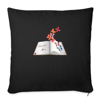 I love you mom - Sofa pillowcase 17,3'' x 17,3'' (45 x 45 cm) - black - Front