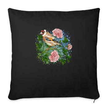 Colorful bird - Sofa pillowcase 17,3'' x 17,3'' (45 x 45 cm) - black - Front