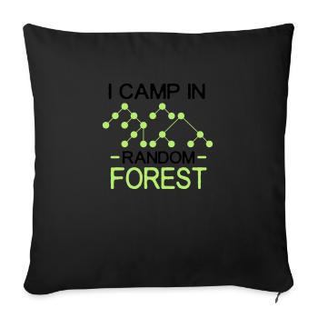 i camp in random forest black - Sofa pillowcase 17,3'' x 17,3'' (45 x 45 cm) - black - Front
