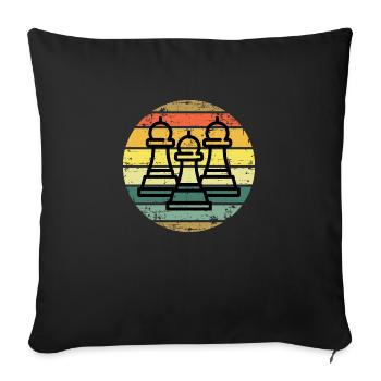 Retro chessmen sport vintage - Sofa pillowcase 17,3'' x 17,3'' (45 x 45 cm) - black - Front