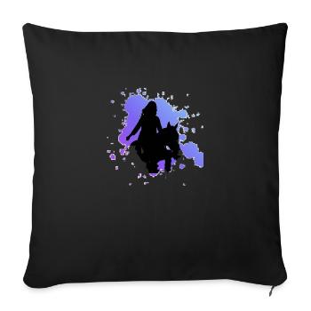Cheval - Housse de coussin décorative 45 x 45 cm - noir - Devant