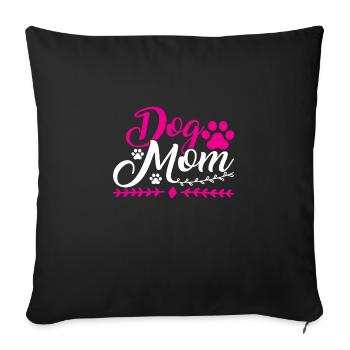 Dog Mom - Housse de coussin décorative 45 x 45 cm - noir - Devant