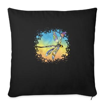 Libellule - Housse de coussin décorative 45 x 45 cm - noir - Devant