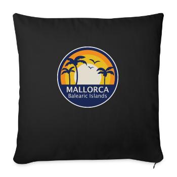 Mallorca Balearic Islands - Sofa pillowcase 17,3'' x 17,3'' (45 x 45 cm) - black - Front