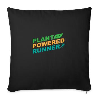 Plant Powered Runner Jogger Funny Gift Idea - Sofa pillowcase 17,3'' x 17,3'' (45 x 45 cm) - black - Front