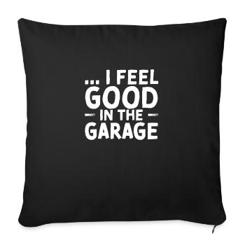 Garage Work Hobby Shirt for Men - Sofa pillowcase 17,3'' x 17,3'' (45 x 45 cm) - black - Front