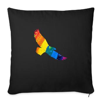 Rainbow Eagle Gift Idea - Sofa pillowcase 17,3'' x 17,3'' (45 x 45 cm) - black - Front