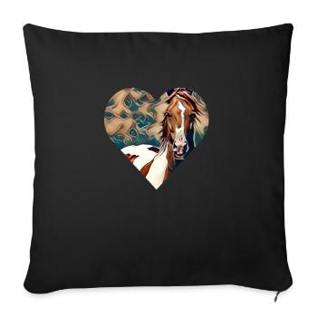 Cheval - Housse de coussin décorative 45 x 45 cm - noir - Devant