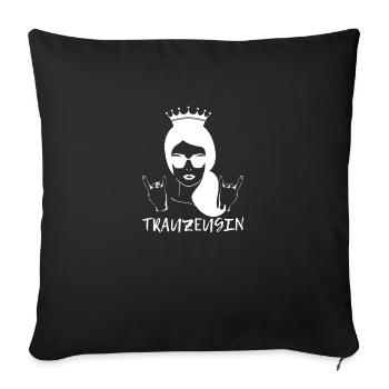Trauzeugin Hochzeit Ehe Braut Geschenk - Sofakissenbezug 45 x 45 cm - Schwarz - Vorne