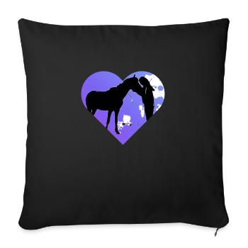 Cheval - Housse de coussin décorative 45 x 45 cm - noir - Devant