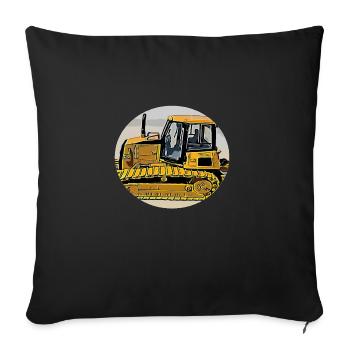 Bulldozer - Sofa pillowcase 17,3'' x 17,3'' (45 x 45 cm) - black - Front