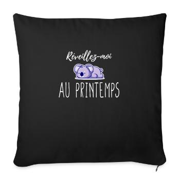Réveillez-moi au printemps - Housse de coussin décorative 45 x 45 cm - noir - Devant