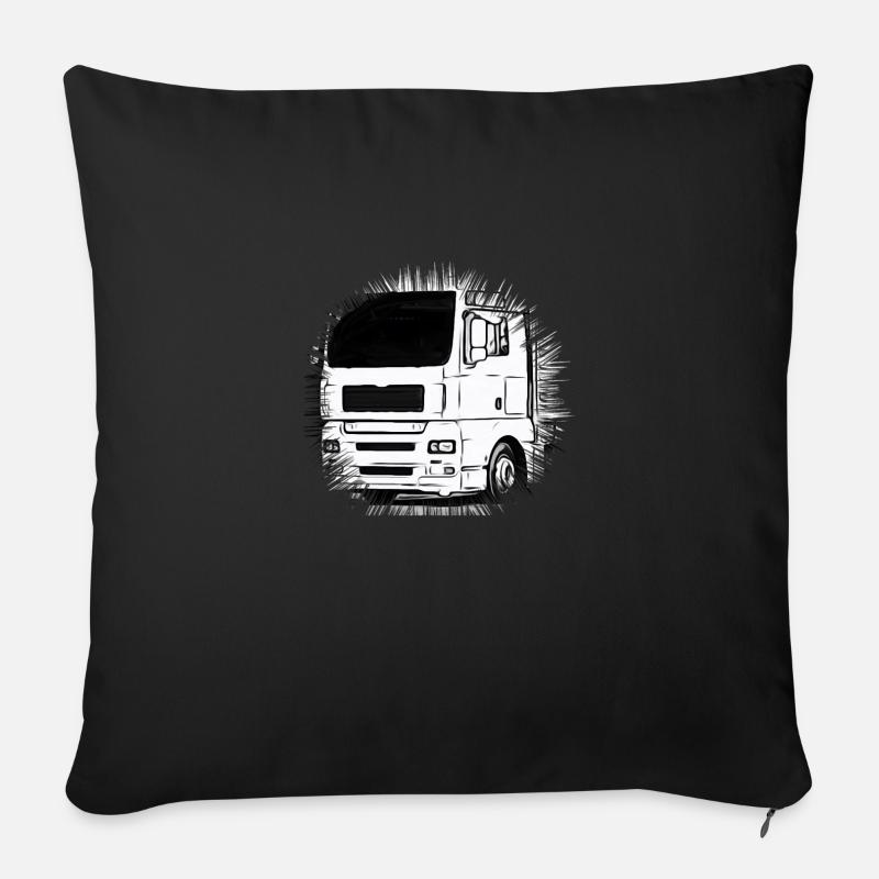 Lastwagen - Sofakissenbezug 45 x 45 cm - Schwarz