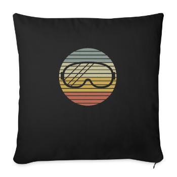 Ski Skier skiing Winter Sports Snowboard - Sofa pillowcase 17,3'' x 17,3'' (45 x 45 cm) - black - Front