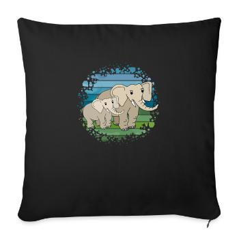 elephant - Sofa pillowcase 17,3'' x 17,3'' (45 x 45 cm) - black - Front