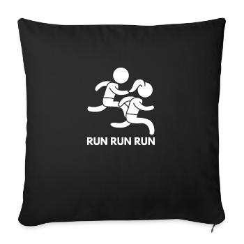 Run Run Run - Sofa pillowcase 17,3'' x 17,3'' (45 x 45 cm) - black - Front