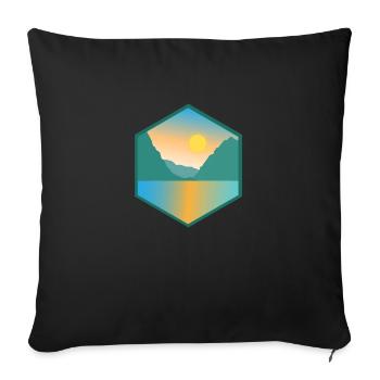 Fjord Norway Mountain and Lake Gift Idea - Sofa pillowcase 17,3'' x 17,3'' (45 x 45 cm) - black - Front