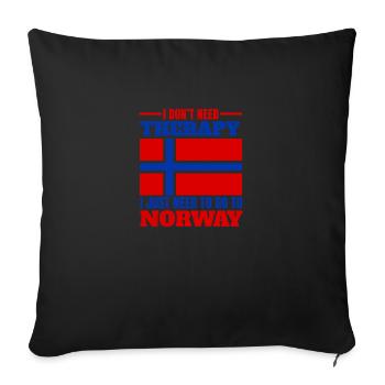 I don't need Therapy I just need to go to Norway - Sofa pillowcase 17,3'' x 17,3'' (45 x 45 cm) - black - Front