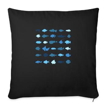 Les petits poissons - Housse de coussin décorative 45 x 45 cm - noir - Devant