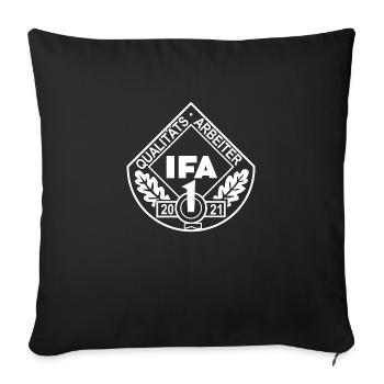 IFA Qualitätsarbeiter Q1 DDR Auszeichnung Ostalgie - Sofakissenbezug 45 x 45 cm - Schwarz - Vorne