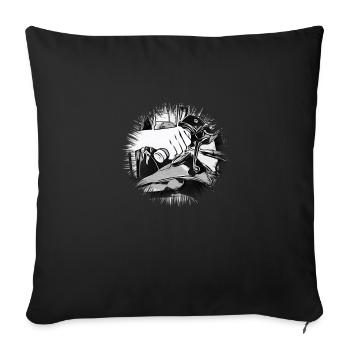 motorcycle - Sofa pillowcase 17,3'' x 17,3'' (45 x 45 cm) - black - Front