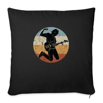 Basse | Basse E-Basse | Basse-Guitare Design - Housse de coussin décorative 45 x 45 cm - noir - Devant