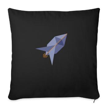 Ethereum Rocket - Housse de coussin décorative 45 x 45 cm - noir - Devant