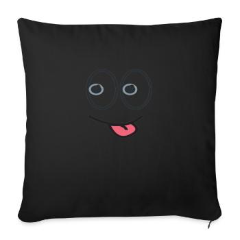 Be Happy - Housse de coussin décorative 45 x 45 cm - noir - Devant