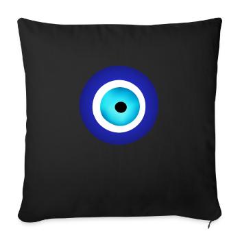 Nazar Amulette oeil turc - Housse de coussin décorative 45 x 45 cm - noir - Devant