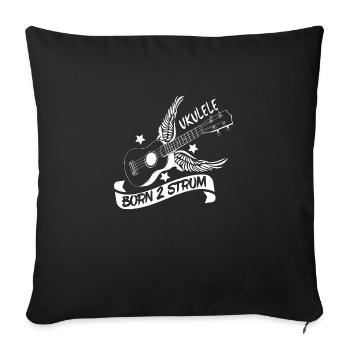 Ukulele born strum gift musician Hawaii - Sofa pillowcase 17,3'' x 17,3'' (45 x 45 cm) - black - Front