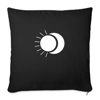 Sonne und Mond - Sofakissenbezug 45 x 45 cm - Schwarz - Vorne