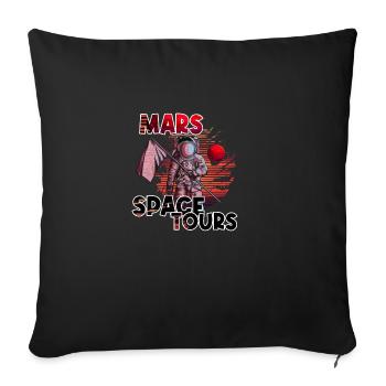 Mars Space Tours - Space Space Man Woman - Sofa pillowcase 17,3'' x 17,3'' (45 x 45 cm) - black - Front