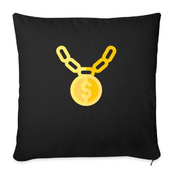 Collier - Housse de coussin décorative 45 x 45 cm - noir - Devant