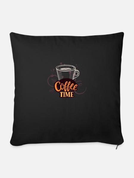 coffee time - Sofakissenbezug 45 x 45 cm - Schwarz
