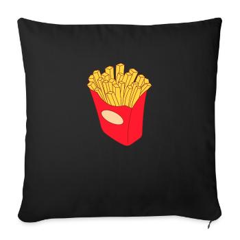 french fries - Sofa pillowcase 17,3'' x 17,3'' (45 x 45 cm) - black - Front