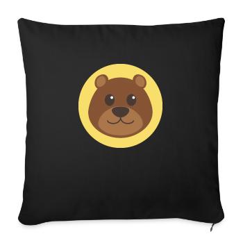 Bear Head - Sofa pillowcase 17,3'' x 17,3'' (45 x 45 cm) - black - Front