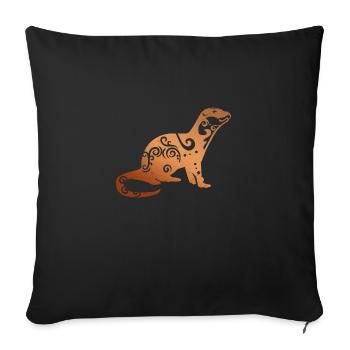 Maori Loutre de la Polynésie Tribal Tattoo Cadeau - Housse de coussin décorative 45 x 45 cm - noir - Devant