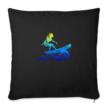 Surfer Mädchen Surfen Tribal Tattoo Geschenkidee - Sofakissenbezug 45 x 45 cm - Schwarz - Vorne