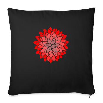 MUMS Flower Red Flowers - Sofa pillowcase 17,3'' x 17,3'' (45 x 45 cm) - black - Front