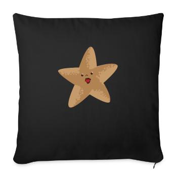 Starfish - Seestern - Sofakissenbezug 45 x 45 cm - Schwarz - Vorne